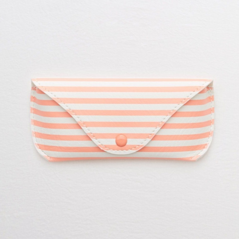 AERIE - Peach & Cream striped sunglasses case!